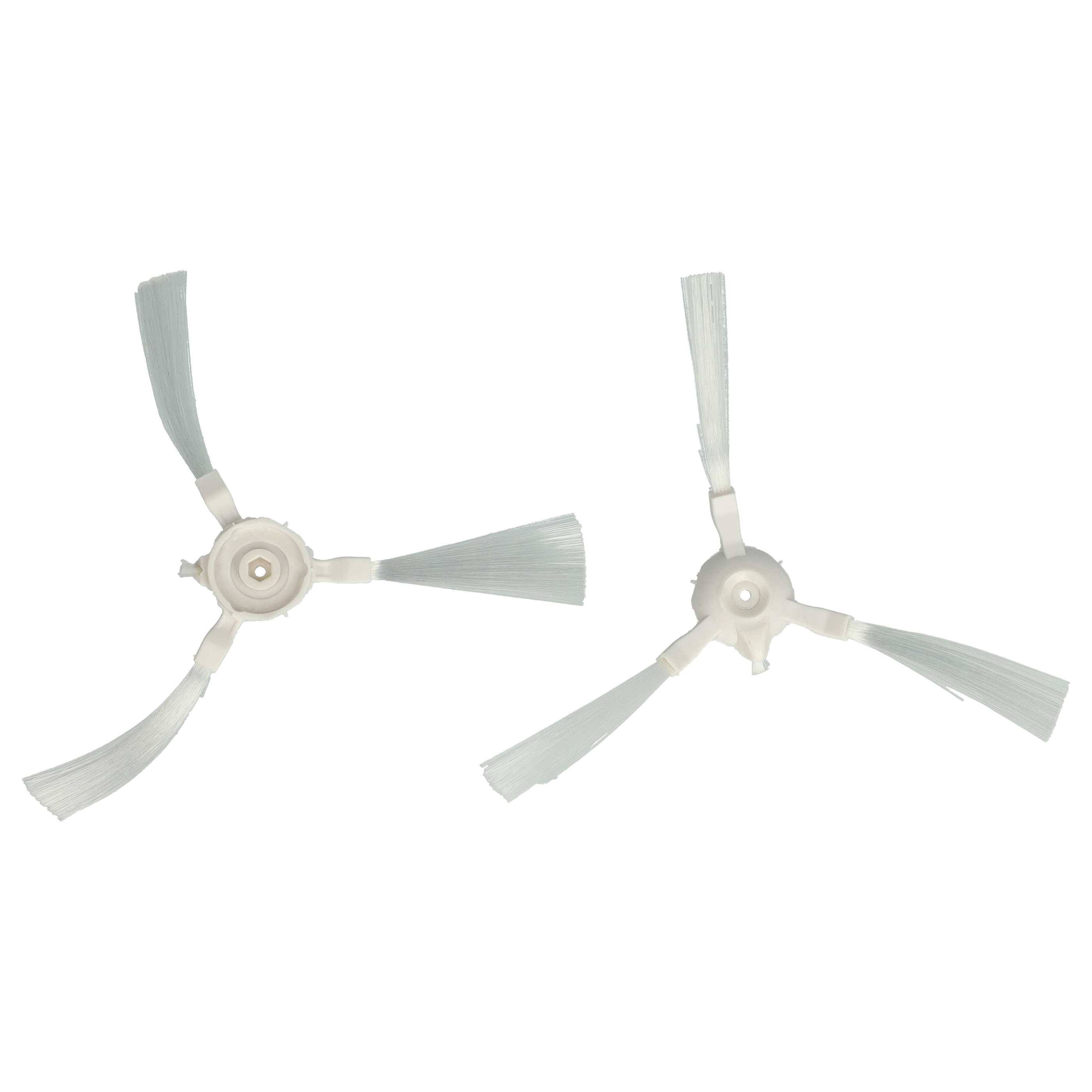 vhbw 2x Seitenbürste kompatibel mit Tefal Explorer 20 RG6875WH, RG6825WH Saugroboter - Reinigungsbürsten Set, weiß