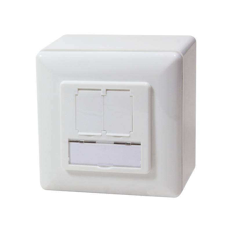 LogiLink Aufputz- und Unterputzdose Kat. 5E, 2 x RJ45, weiß