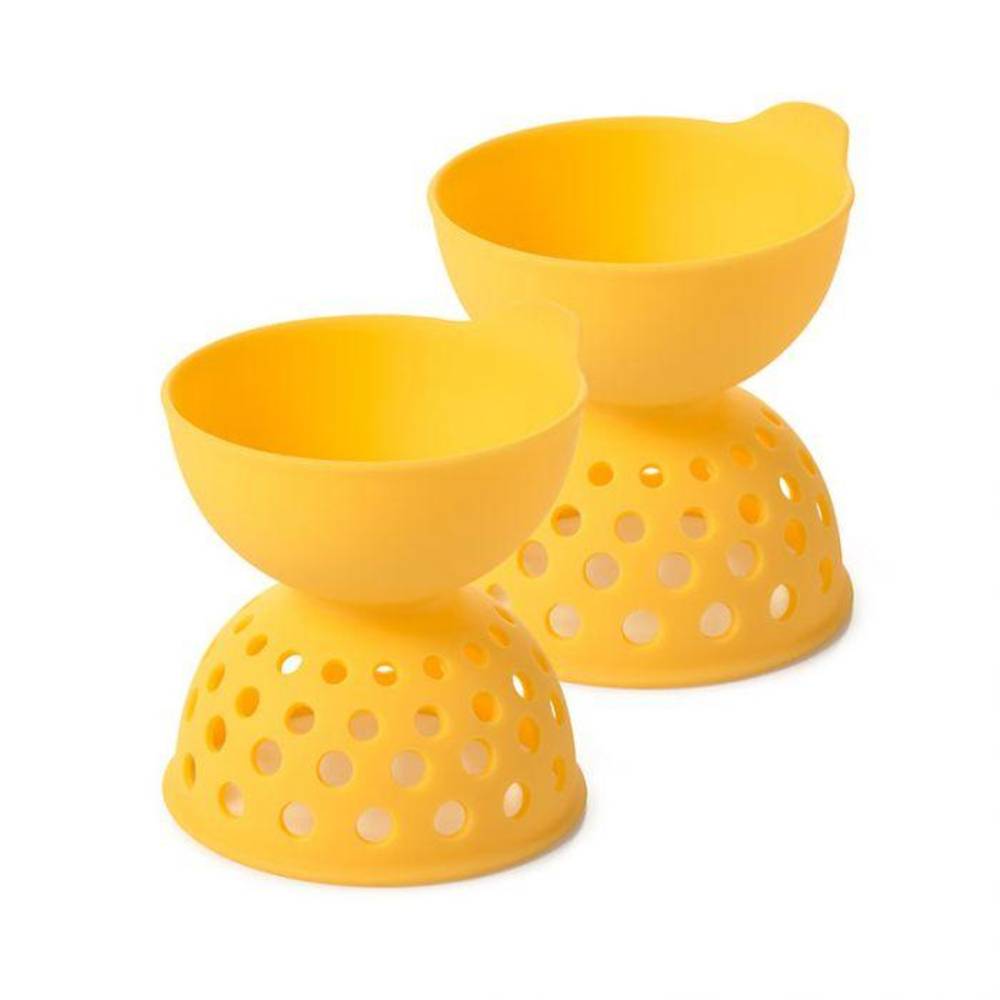 OXO 11207000MLNYKEU Eier-Pochierer Silikon, gelb (2er Pack)