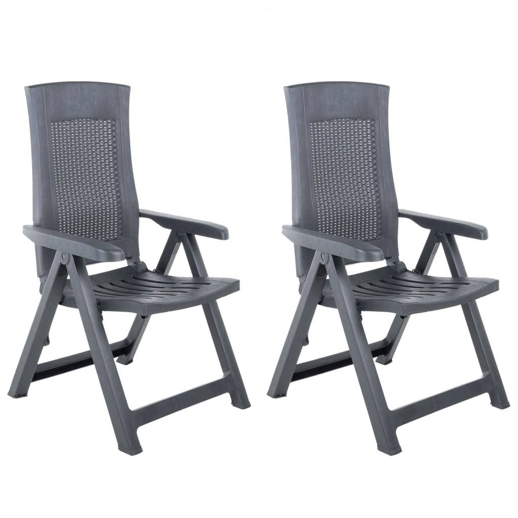 vidaXL Verstellbare Gartenstühle 2 Stk. Kunststoff Anthrazit