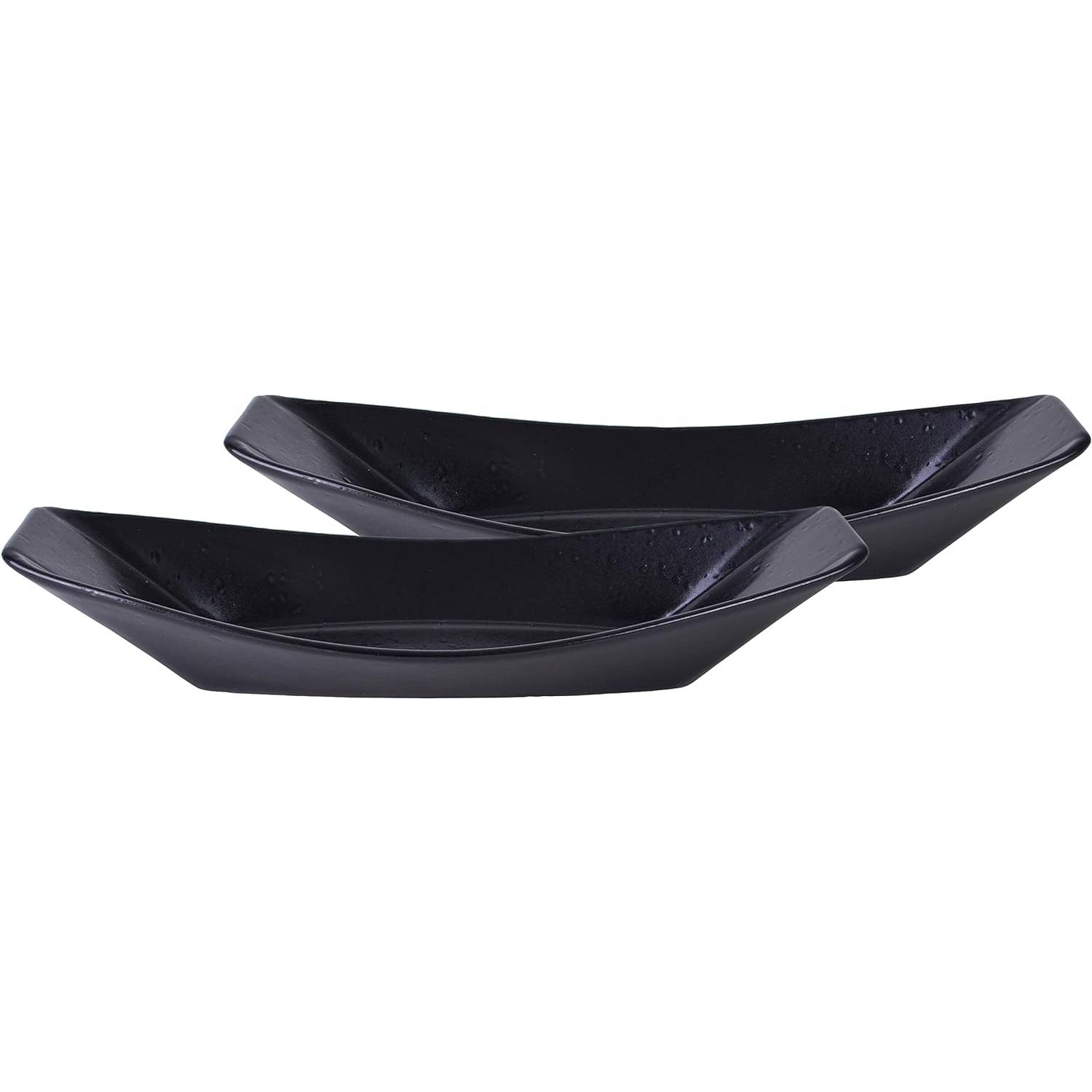 CreaTable 33957 Streat Food Streat Boat long Servierschale, schwarz (1 Set)