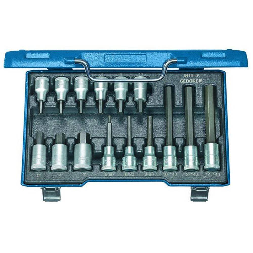 Schraubendreher-Satz - Antrieb 1/2" - 15-teilig - Innen-6-kant - 5 bis 17 mm