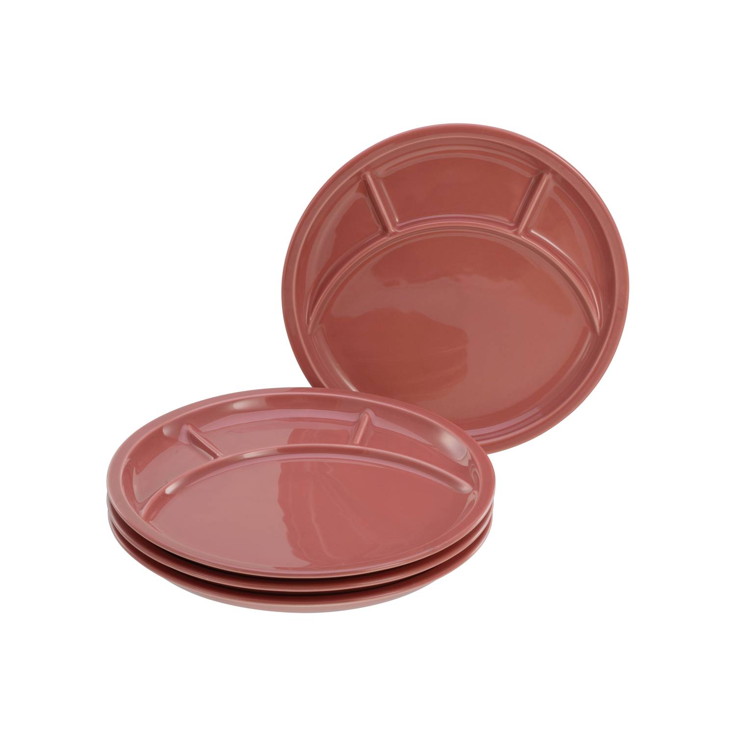 CreaTable 22925 Tafelservice Universal für 4 Personen, Porzellan, rot (1 Set, 4-teilig)