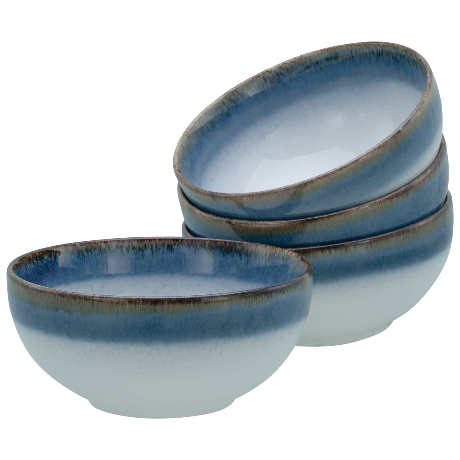 CreaTable 21684 Cascade Buddha Bowl Set Steinzeug, blau, 4-teilig (1 Set)