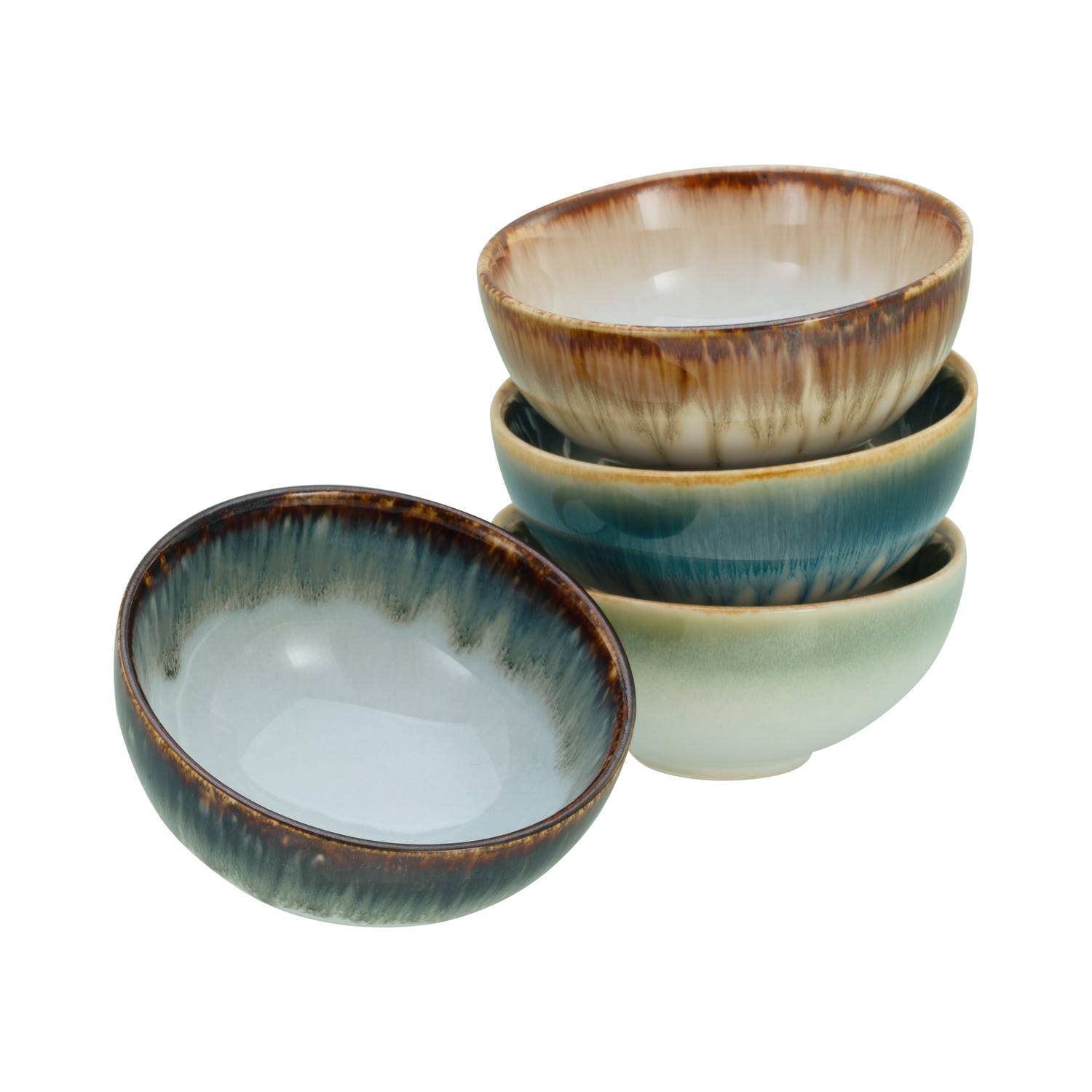 CreaTable 21724 Cascade Sojaschale Steinzeug, mehrfarbig, 4-teilig (1 Set)