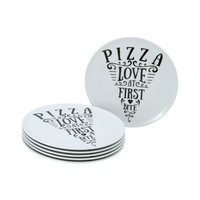 CreaTable 21569 Europa IN LOVE Pizzateller Porzellan Ø 33 cm, weiß/schwarz, 6-teilig (1 Set) CreaTable 21569 Europa IN LOVE Pizzateller Porzellan Ø 33 cm, weiß/schwarz, 6-teilig (1 Set)