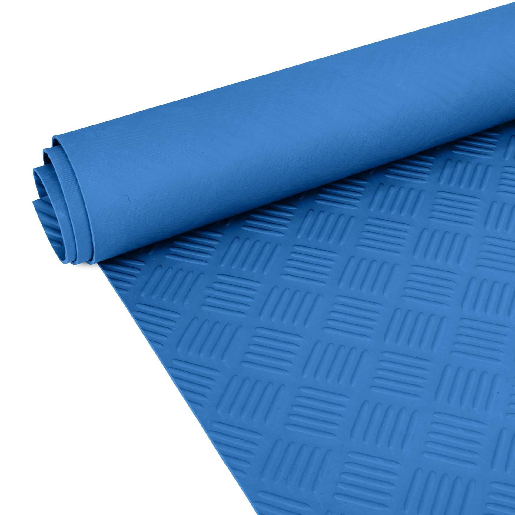Gummimatte Premium Bodenmatte Bodenbelag TPE Riffelblech blau Breite 100 cm Länge 280 cm