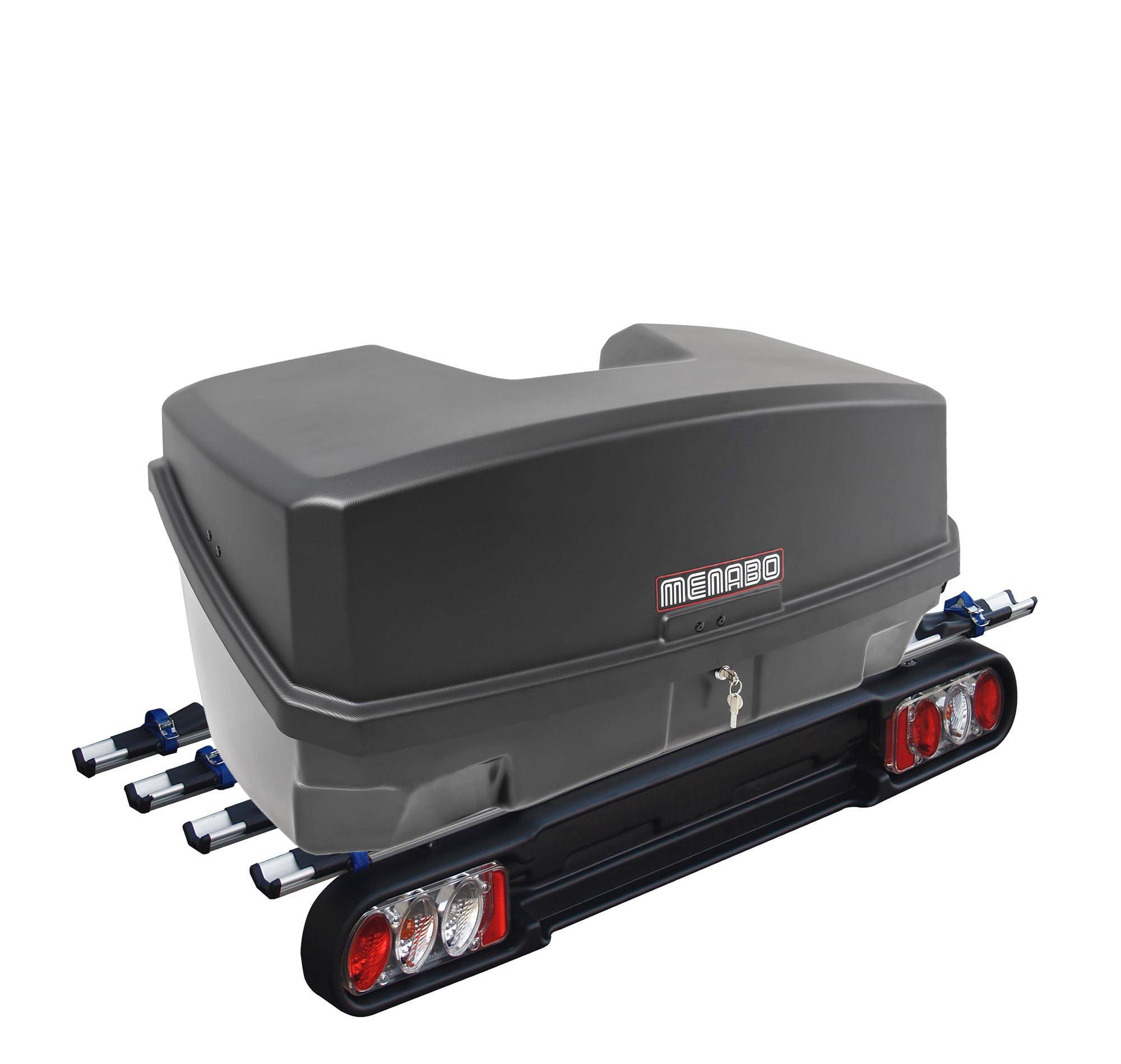 Race 4 Kupplungsträger Fahrradträger 4Räder klappbar + Nekkar Gepäckbox schwarz