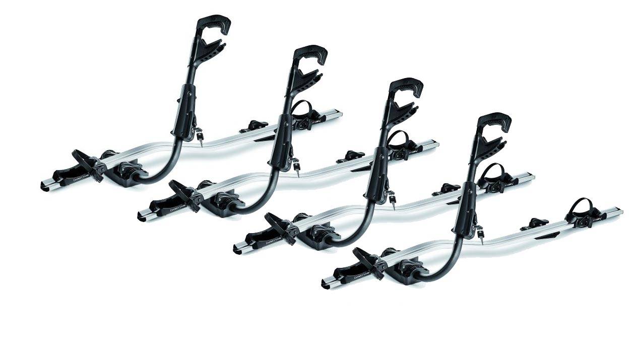 4x Fast Rider Alu Fahrradträger + Dachträger VDP EVO ALU kompatibel mit für Mazda 121 (JASM-JBSM) 5 Türer 1996-2001