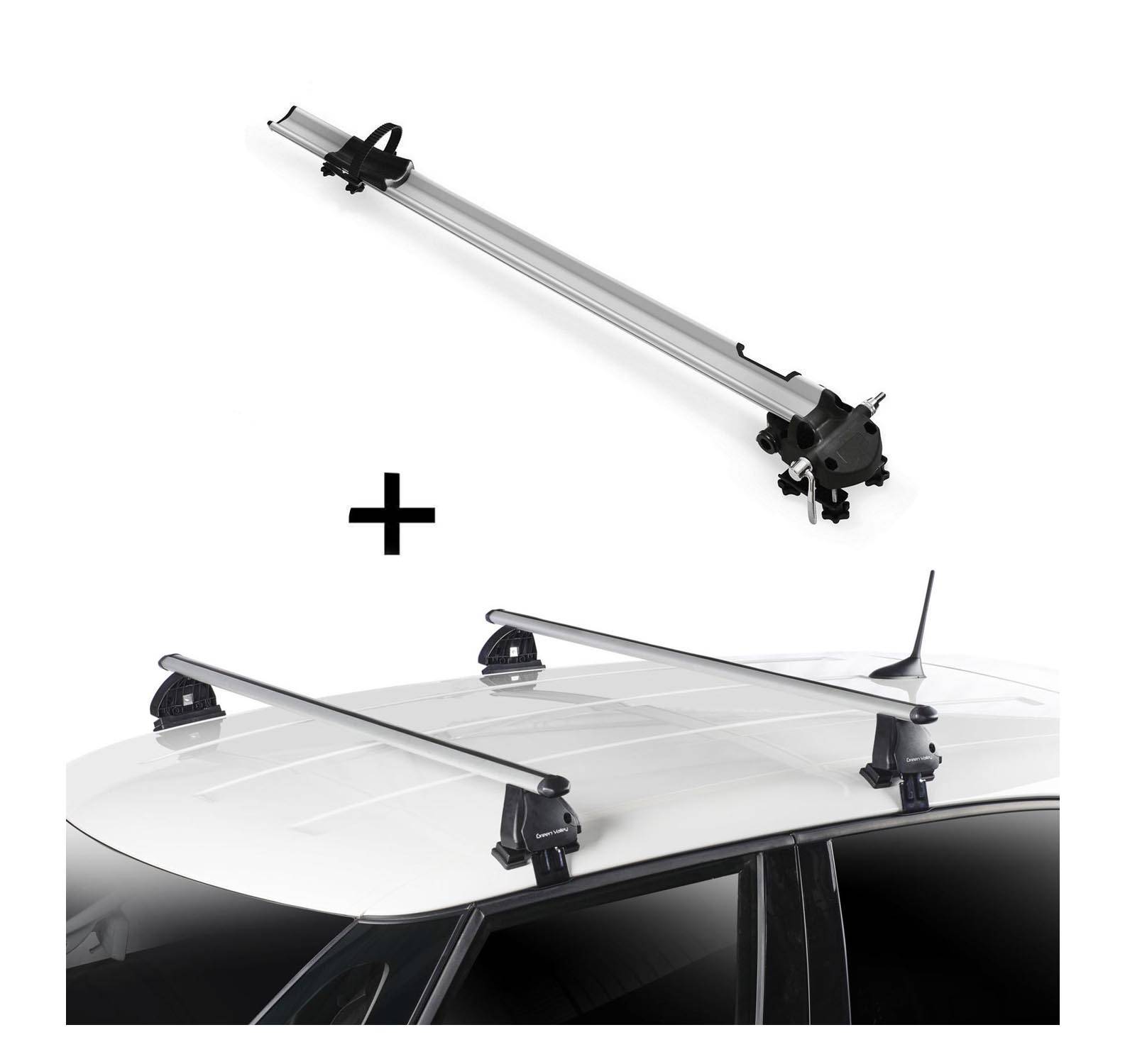 Fahrradträger Bike Pro + Dachträger VDP EVO ALU kompatibel mit für Fiat 500 3 Türer ab 2007