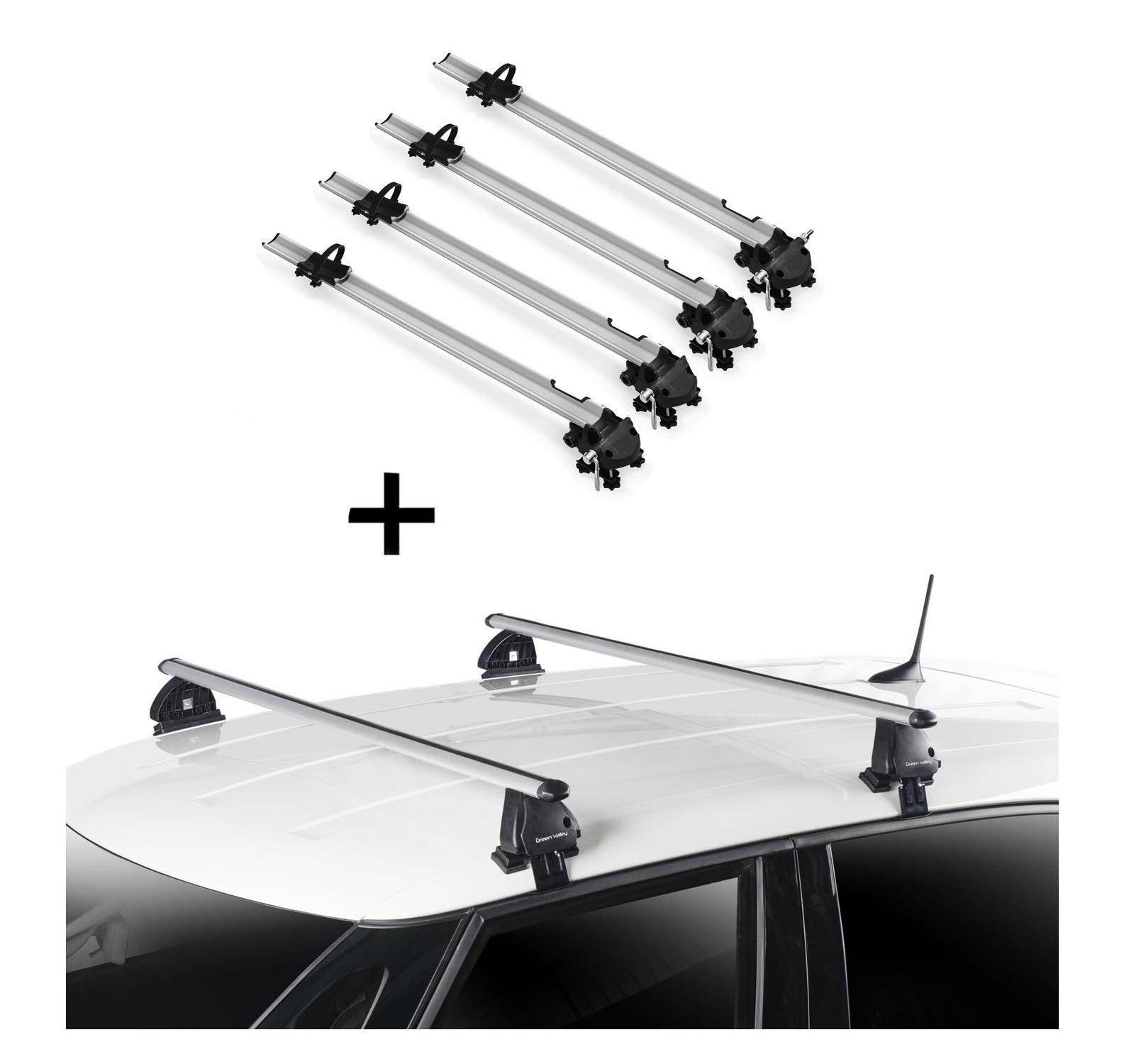 4x Fahrradträger Bike Pro + Dachträger VDP EVO ALU kompatibel mit für Audi A3 (8L) 3 Türer 1996-2003