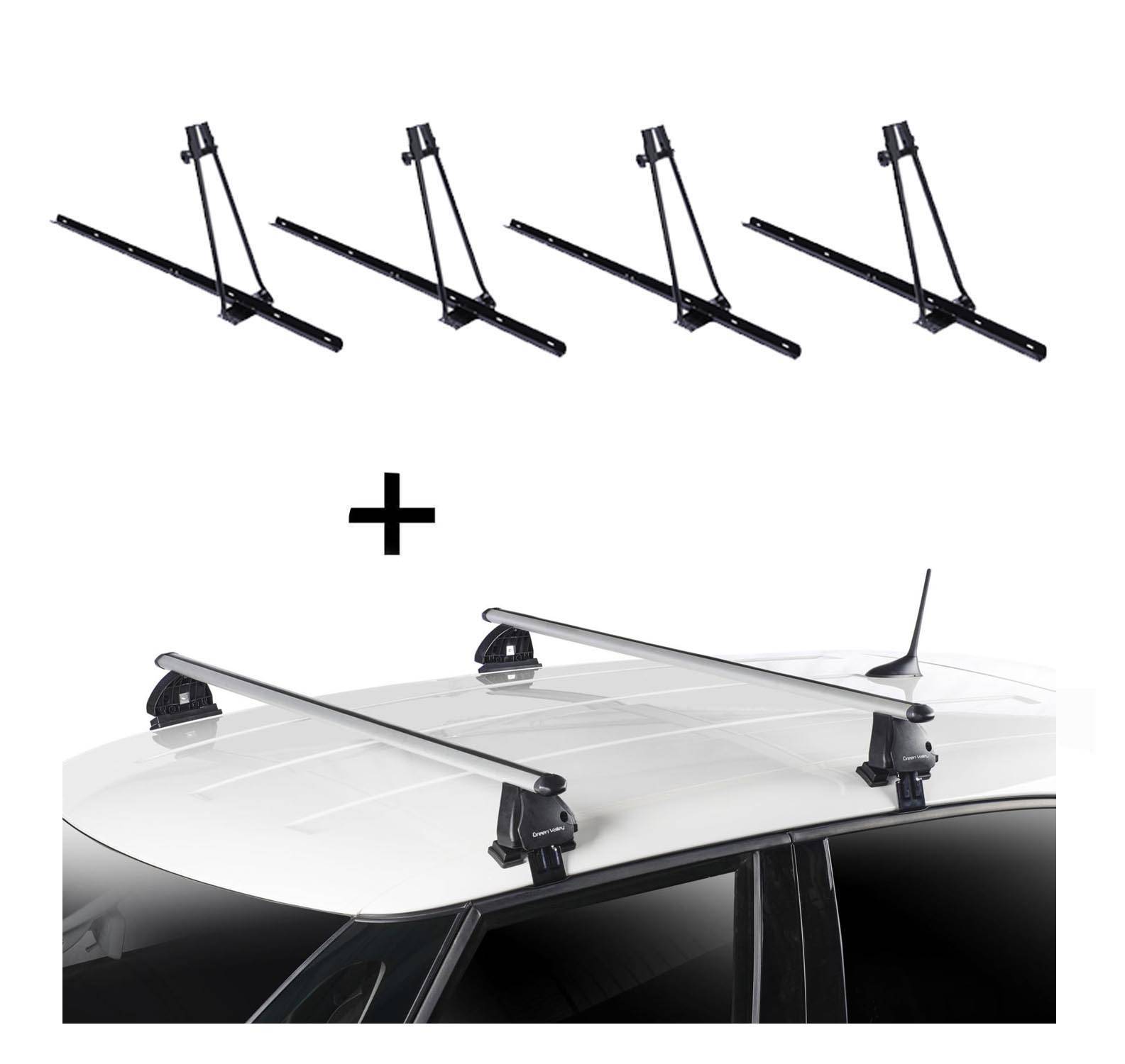 4x Fahrradträger ORION + Dachträger VDP EVO ALU kompatibel mit für Citroen C1 I 5 Türer 2005-2014