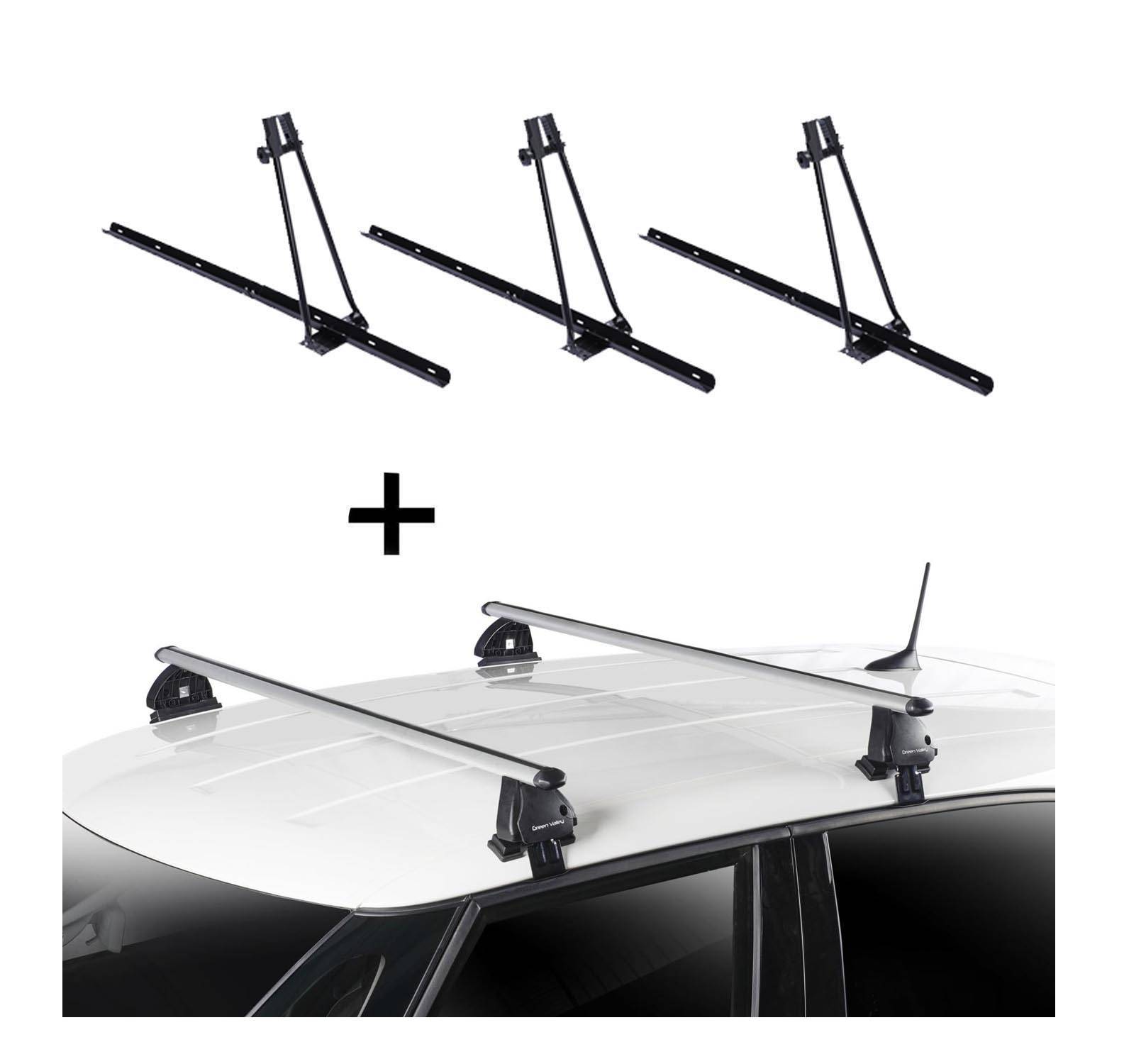 3x Fahrradträger ORION + Dachträger VDP EVO ALU kompatibel mit für Hyundai i10 (PA) 5 Türer 2007-2013