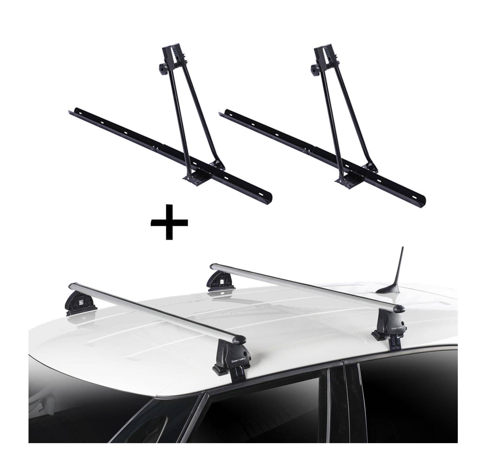 2x Fahrradträger ORION + Dachträger VDP EVO ALU kompatibel mit für Seat Ibiza (021A) 5 Türer 1984-1993