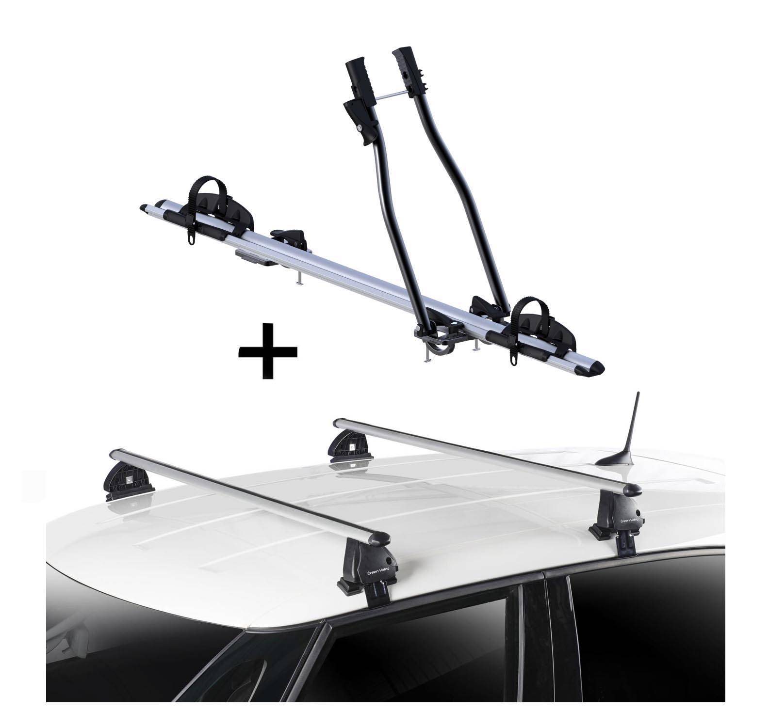Fahrradträger SAGITTAR + Dachträger VDP EVO ALU kompatibel mit für Citroen C1 I 5 Türer 2005-2014