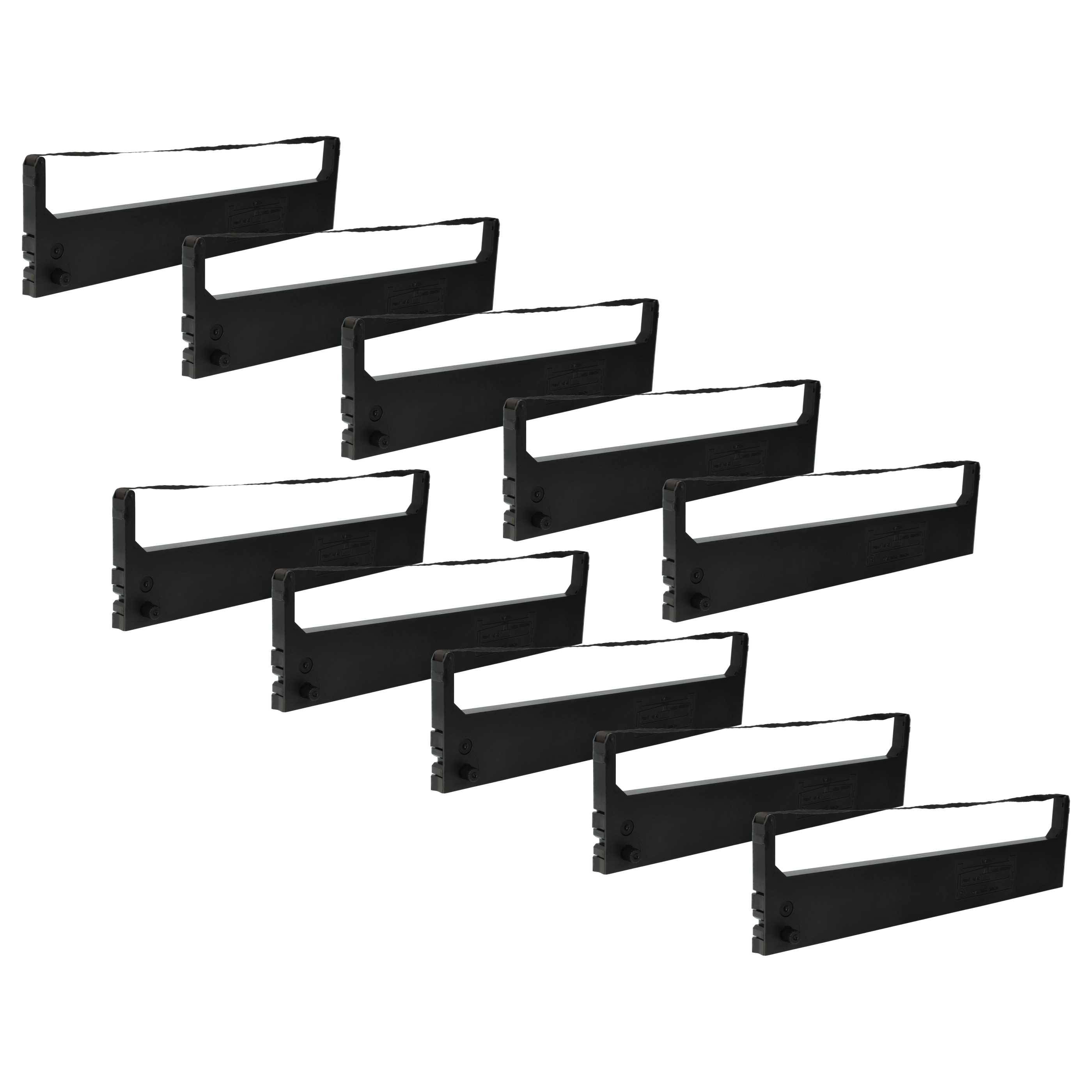 vhbw 10x Farbband Schriftband kompatibel mit Citizen SWIFT 120 D, MSP 120 D, MSP 120, SMP 10, SC 5920 Nadeldrucker, Bondrucker - Schwarz