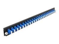DeLOCK - Rack-Montageblech für Glasfaser-Spleißbox - Vorderseite - LC SM X 24 - Blau - 1U - 48.3 cm (19")