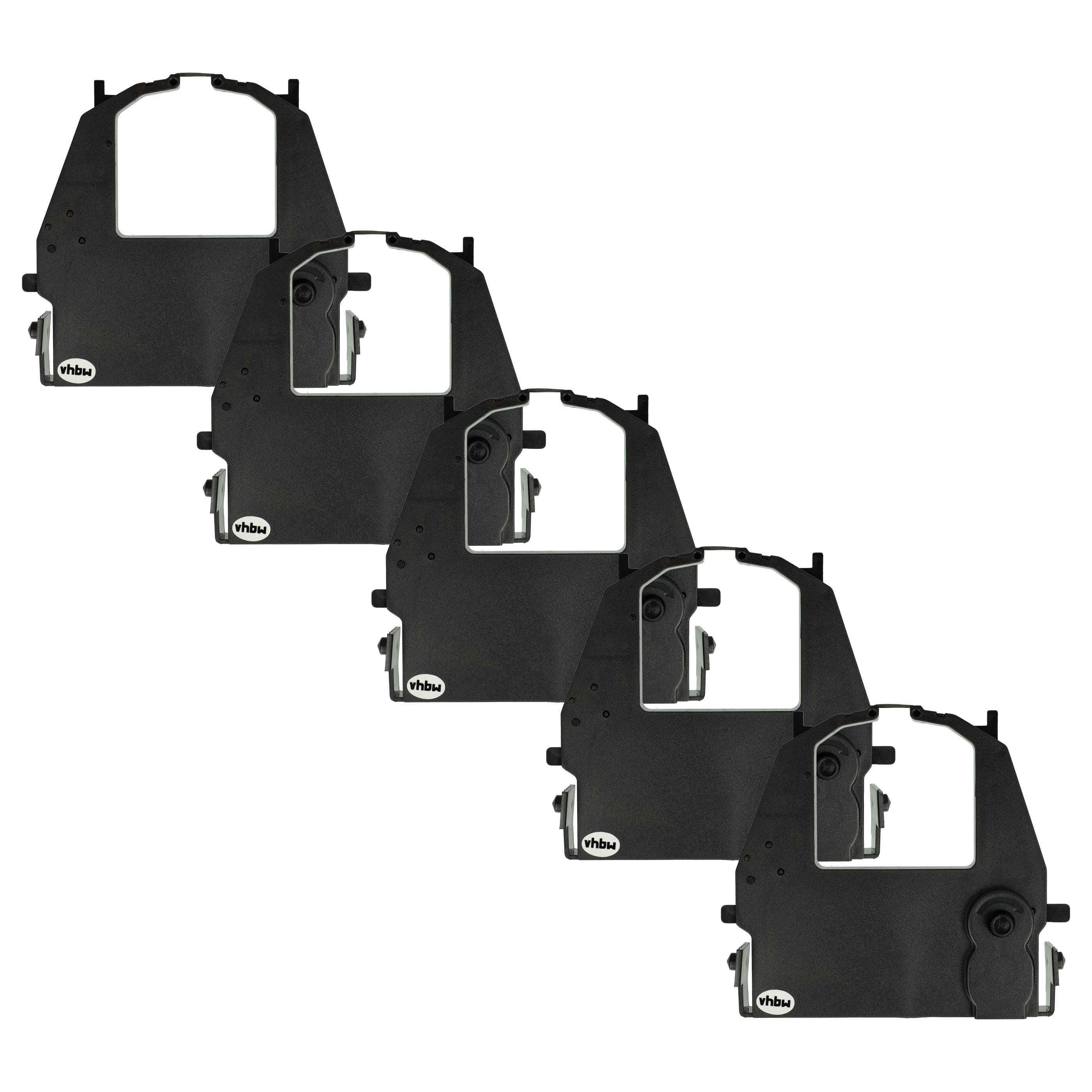 vhbw 5x Farbband Schriftband kompatibel mit Fujitsu DPK3600E+, DPK3600H, DL9400, DL7400, DL9300 Nadeldrucker, Bondrucker - Schwarz