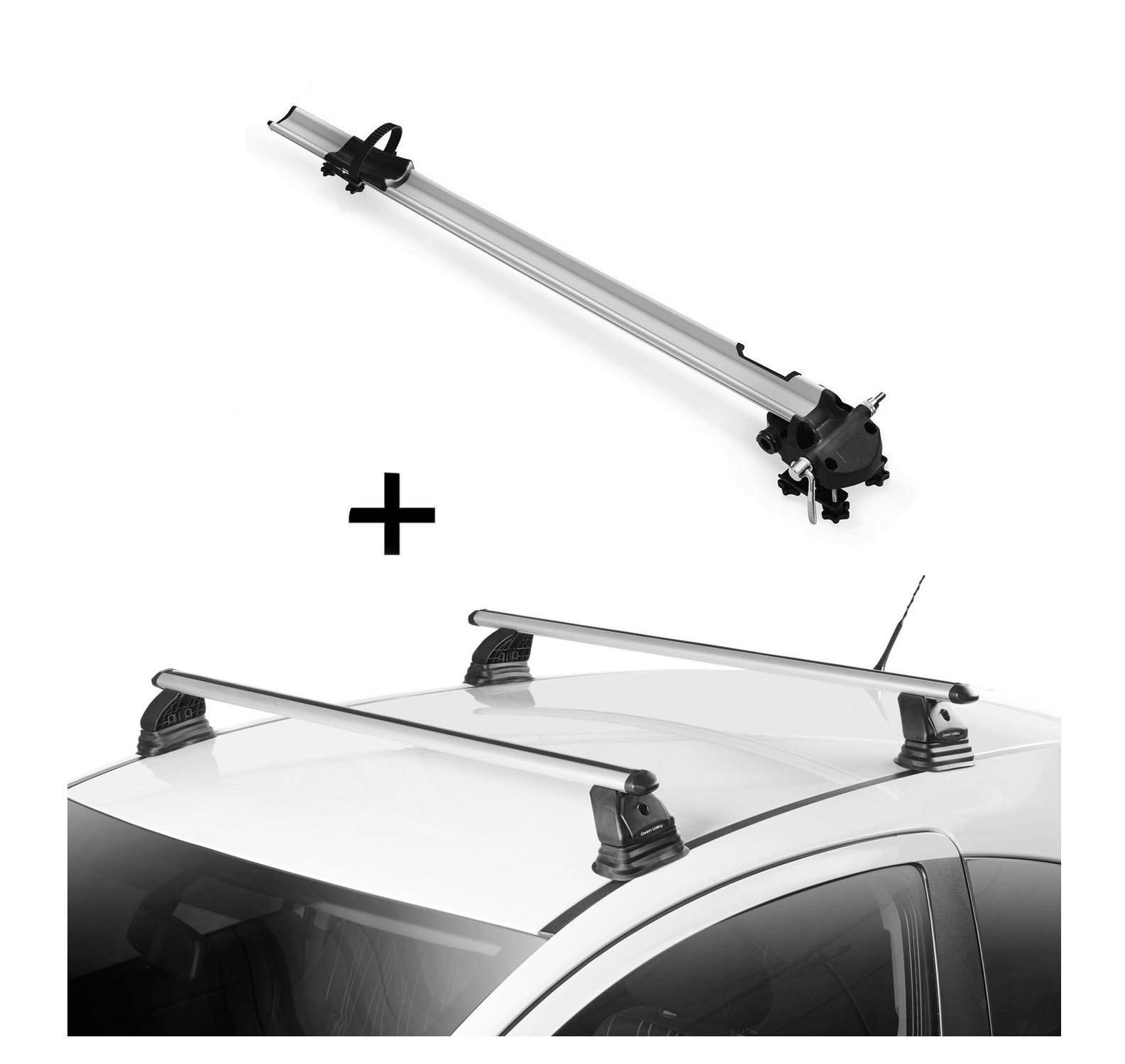 Fahrradträger Bike Pro + Dachträger VDP EVO ALU kompatibel mit für Mercedes Classe C (W205) 4 Türer ab 2014