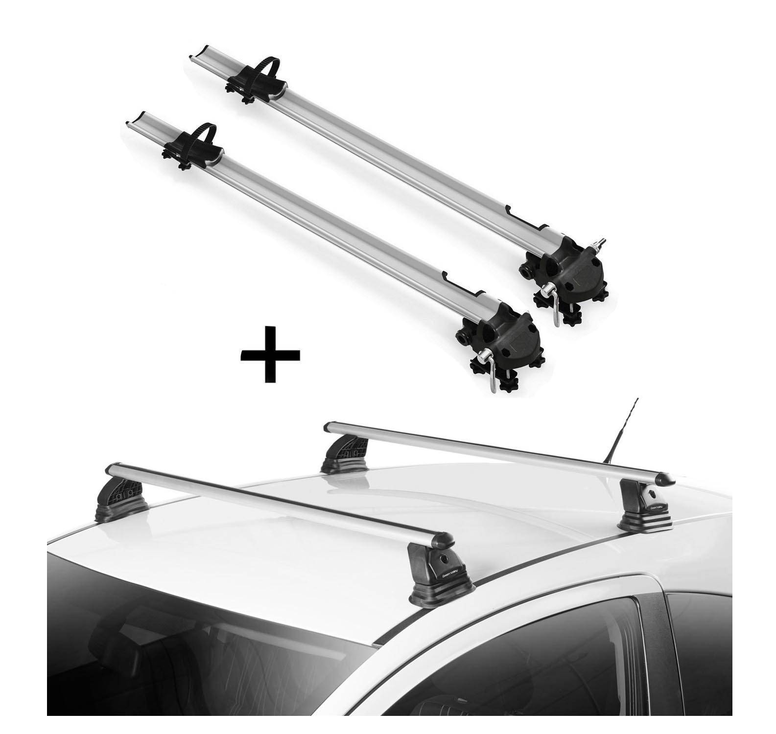 2x Fahrradträger Bike Pro + Dachträger VDP EVO ALU kompatibel mit für VW Caddy III 3-5 Türer 2003-2015