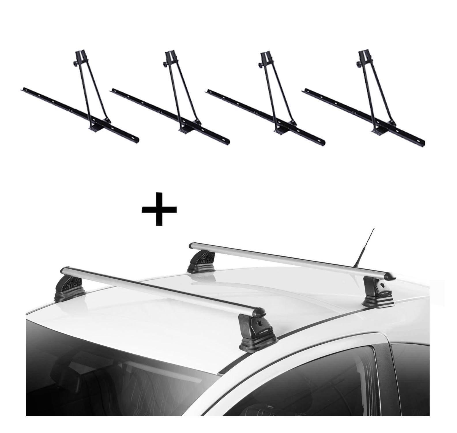 4x Fahrradträger ORION + Dachträger VDP EVO ALU kompatibel mit für VW Caddy IV 3-5 Türer ab 2015