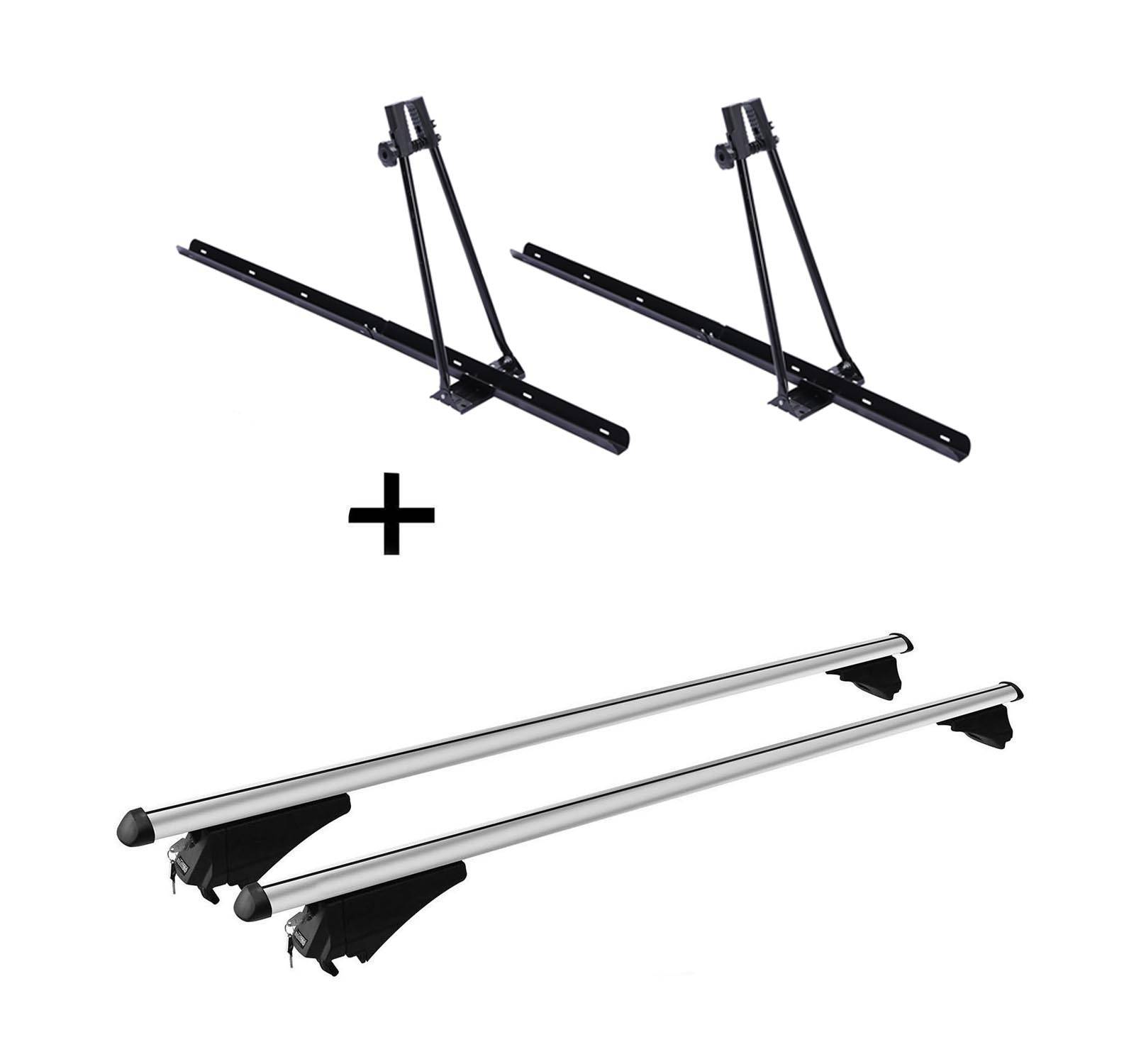 2x Fahrradträger ORION + Alu Dachträger Tiger Relingträger kompatibel mit für VW T-Cross (1C)ab 18