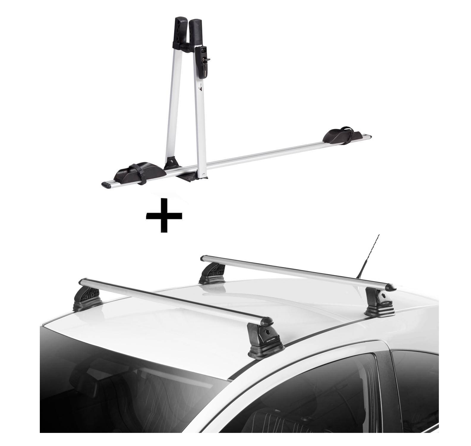 1x VDP Fahrradträger ALU Premium + Dachträger VDP EVO ALU kompatibel mit für Opel Vectra C 4 Türer 2002-2008