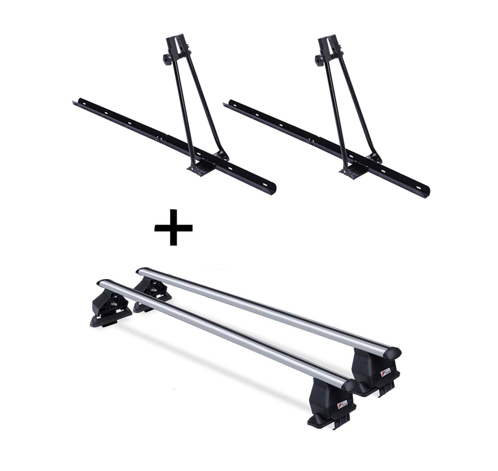 2x Fahrradträger ORION + Dachträger Menabo Tema kompatibel mit für Toyota Carina (4/5Türer) 1992-1997