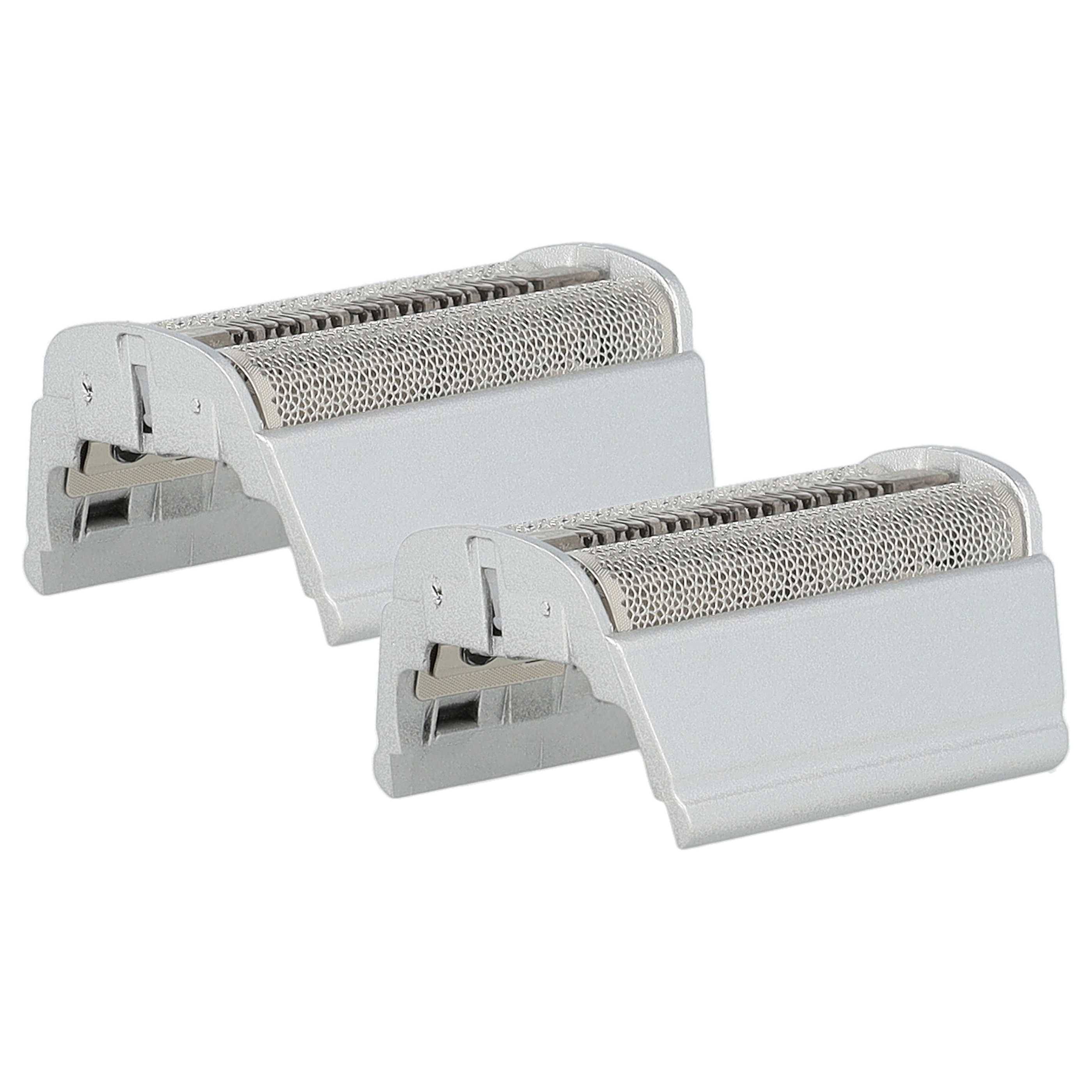 vhbw 2x Doppelscherfolie kompatibel mit Braun Flex Integral 5315, 5412, 5414, 5316, 5410, 5416, 5415 Elektrorasierer + Rahmen, silber