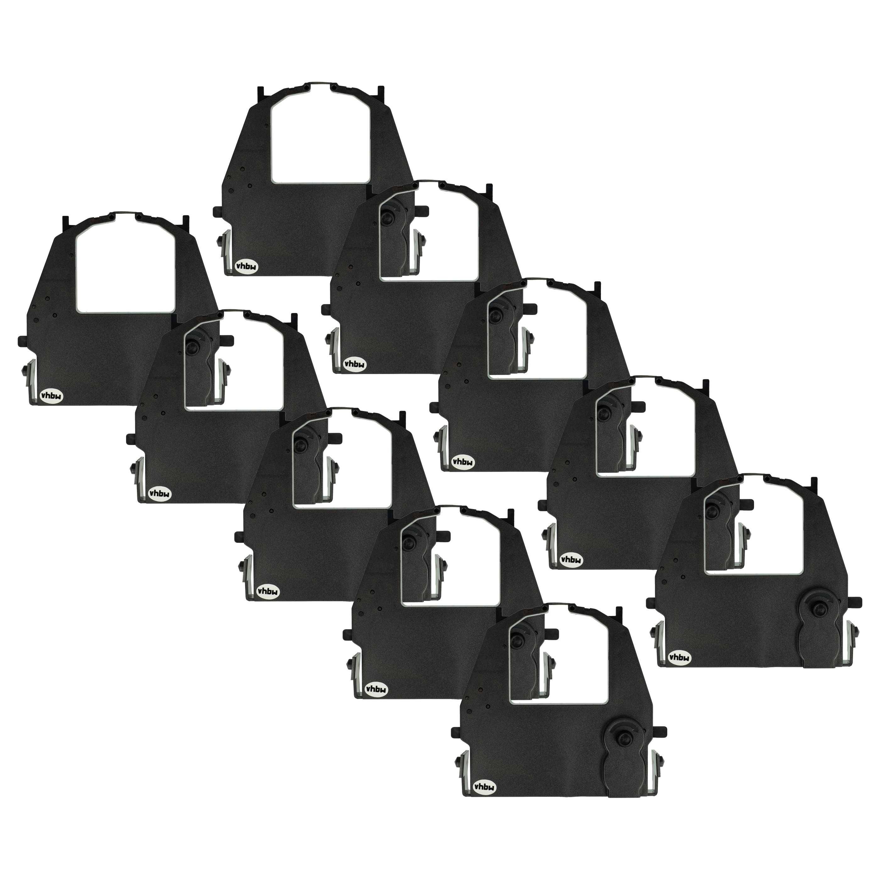 vhbw 10x Farbband Schriftband kompatibel mit Fujitsu FMPR-5010, DPK9600E, FMPR-3000G Nadeldrucker, Bondrucker - Schwarz