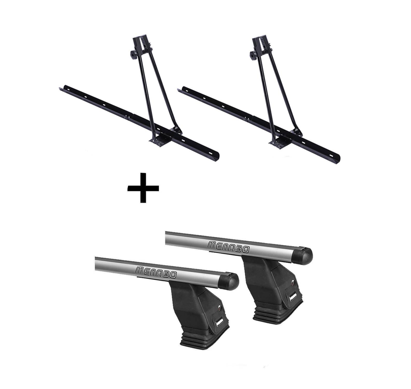 2x Fahrradträger ORION + Dachträger Menabo Tema kompatibel mit für Renault Kangoo (Hochdachkombi) ab 2008