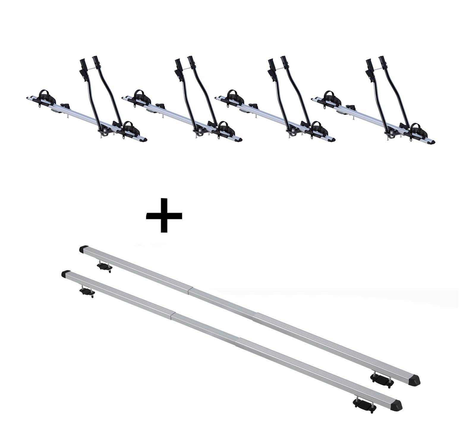 4x Fahrradträger SAGITTAR + Dachträger RAPID kompatibel mit für Opel Corsa (C) Kombi (5Türer) 00-06
