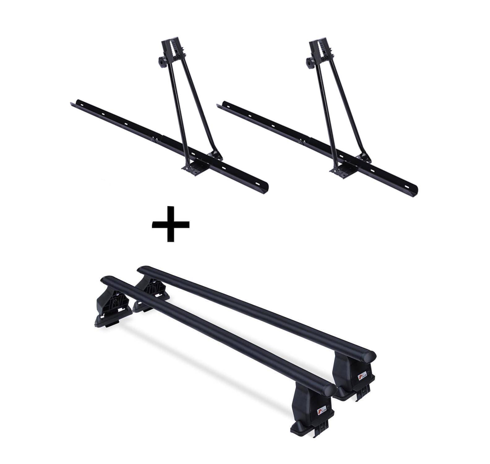 2x Fahrradträger ORION + Dachträger Menabo Tema Stahl kompatibel mit für Lancia Delta 08-15