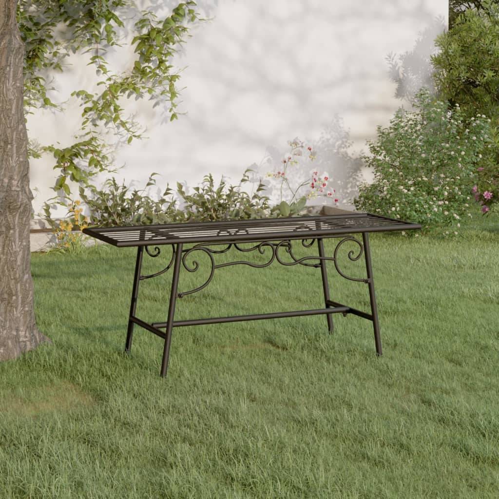vidaXL Baumbank 110 cm Schwarz Stahl