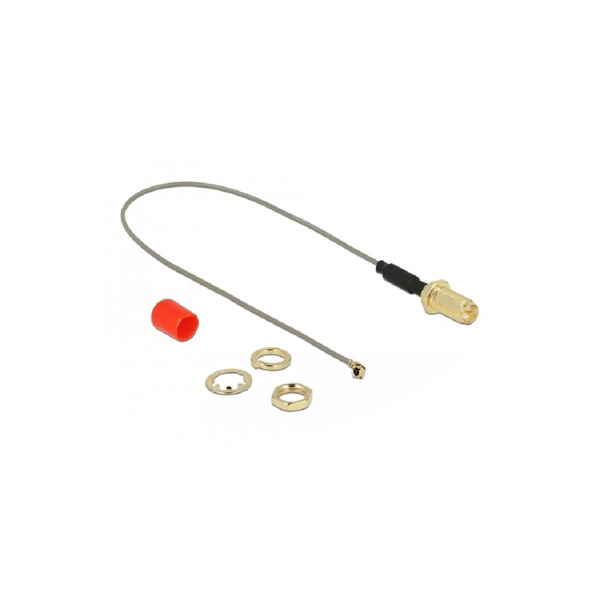 Delock Antennenkabel - RP-SMA Gefäß zu MHF/U.FL Stecker - 20 cm - Koax - Grau