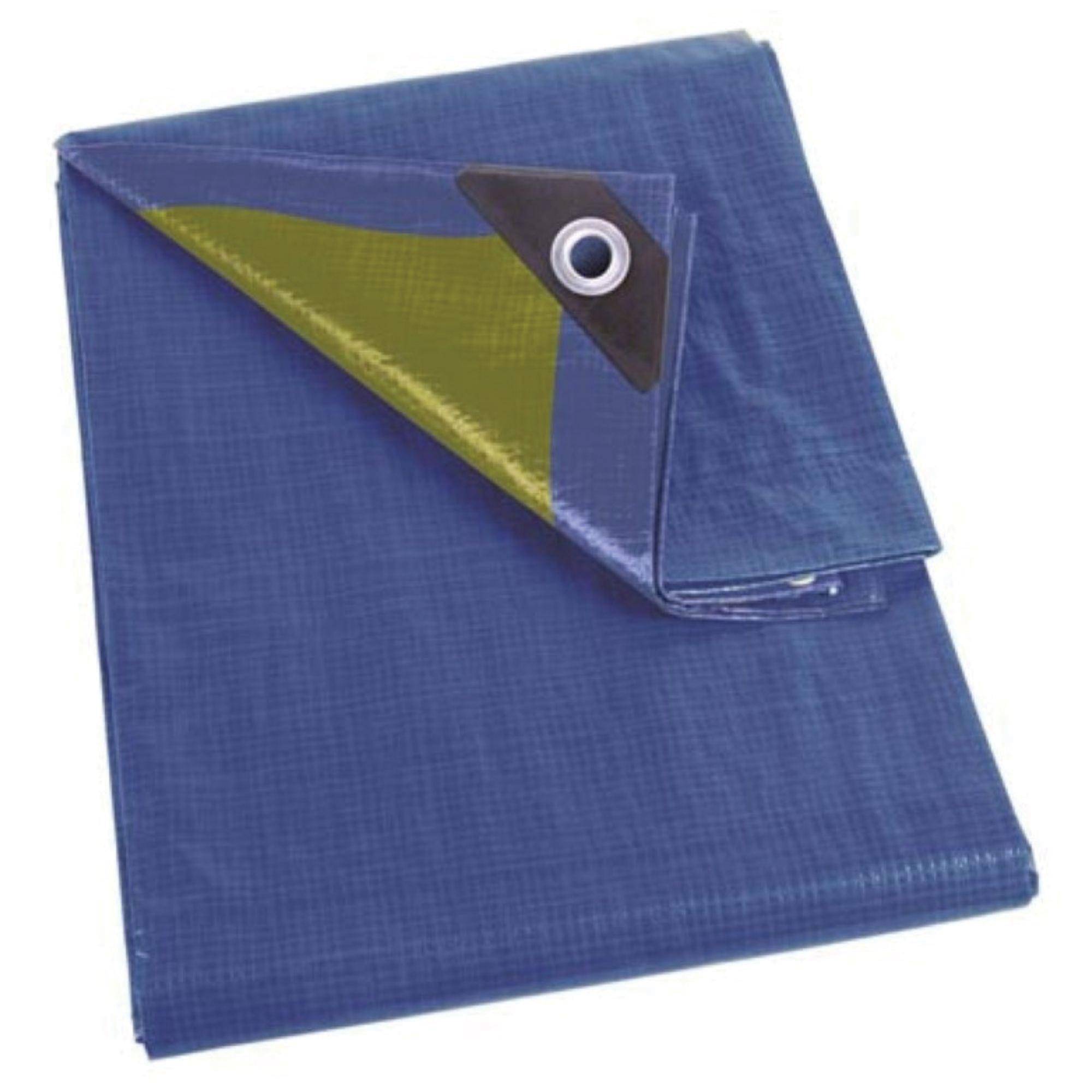 Perel Abdeckplane - Blau/Khaki - Strapazierfähig - 10 x 12 m