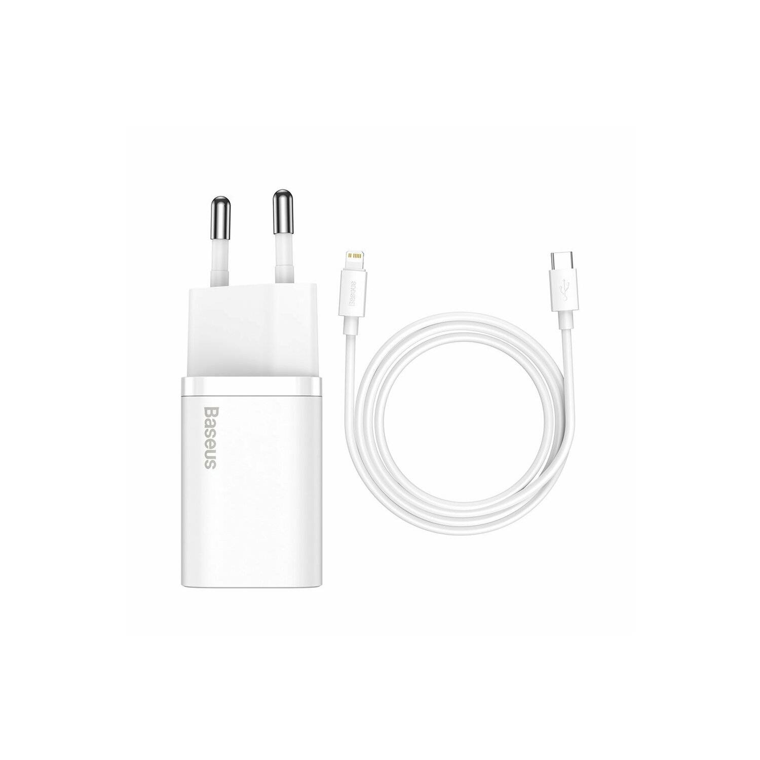 Baseus Super Si 1C schnelles Ladegerät USB Typ C 20 W Power Delivery + kabel USB Typ C - iPhone 1 m weiß
