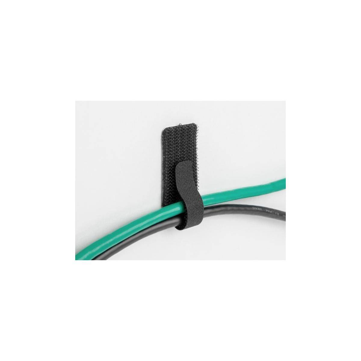 Delock Klett-Kabelhalter - Mini, selbstklebend - 9 cm - Schwarz (Packung mit 10)