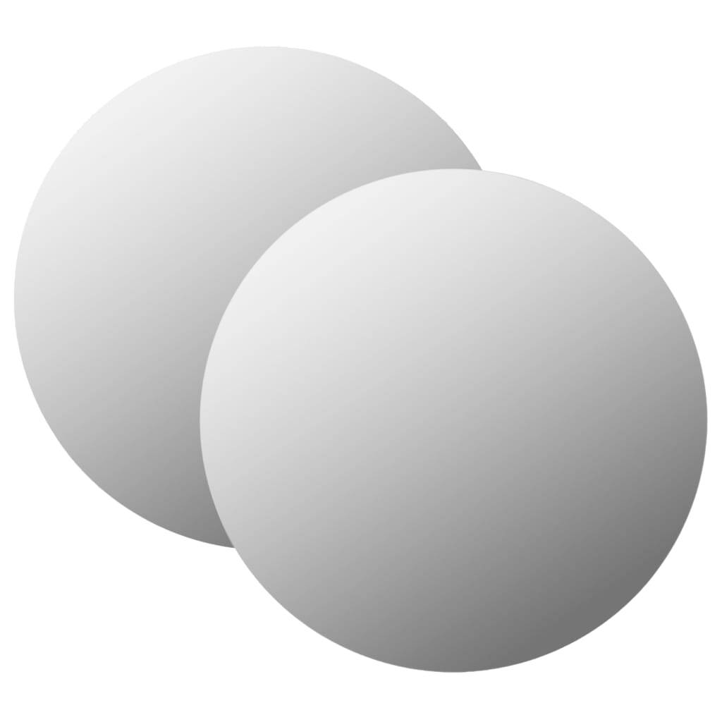 vidaXL Wandspiegel 2 Stk. 50 cm Rund Glas