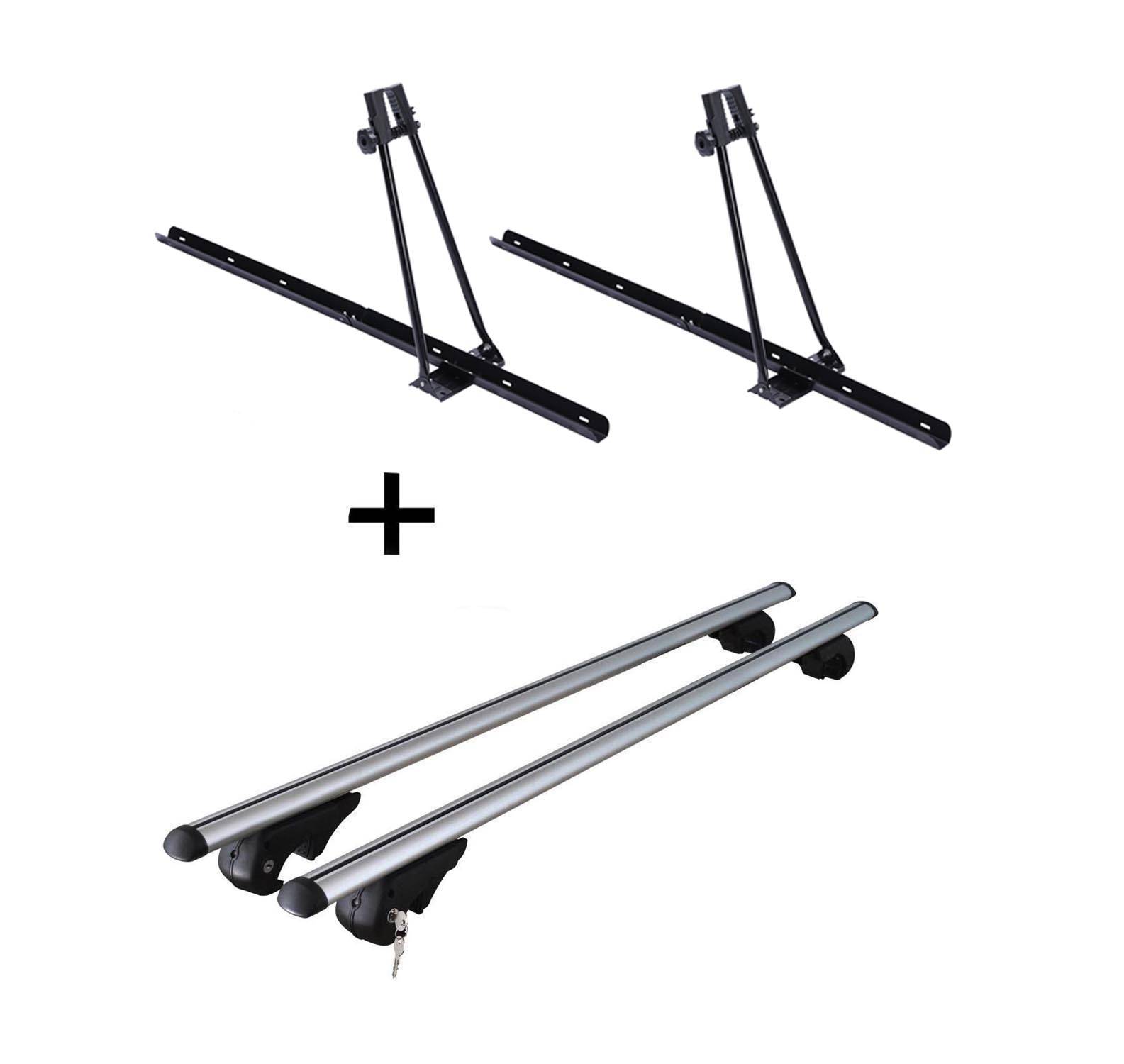 2x Fahrradträger ORION + Dachträger Rio 120 kompatibel mit für Volvo V50 Kombi MW 2004-2012