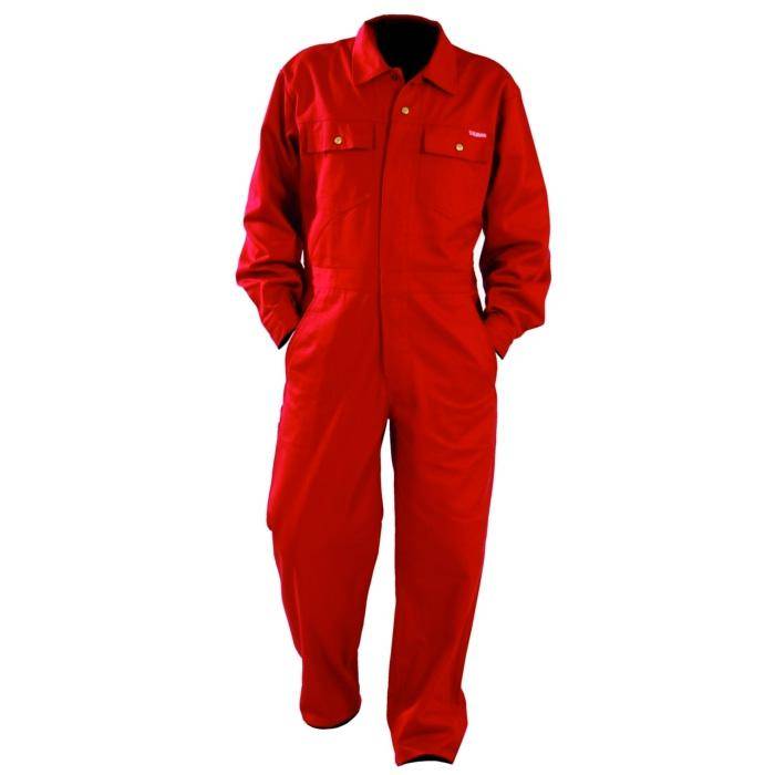 Arbeits-Overall - Gr. 110 - rot - 100 % Baumwolle - "BW345" - Gummizug im Rückenteil - Knopfleiste