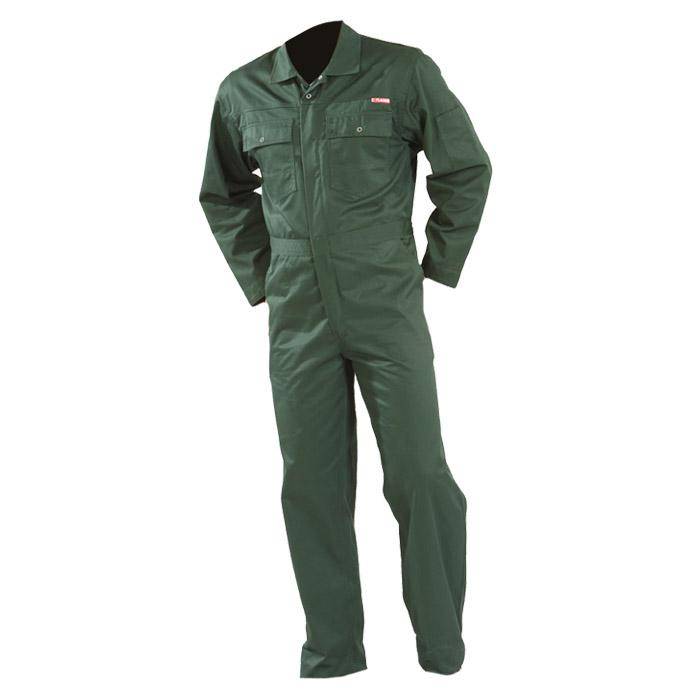 Arbeits-Overall - Gr. 62 - grün - 100 % Baumwolle - "BW345" - Gummizug im Rückenteil - Knopfleiste