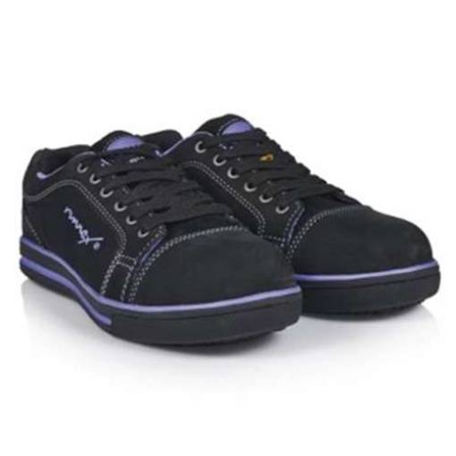 RUNNEX® S3-Damen-ESD-Sicherheitshalbschuhe Girl-Star schwarz/violett 5380 Gr.35