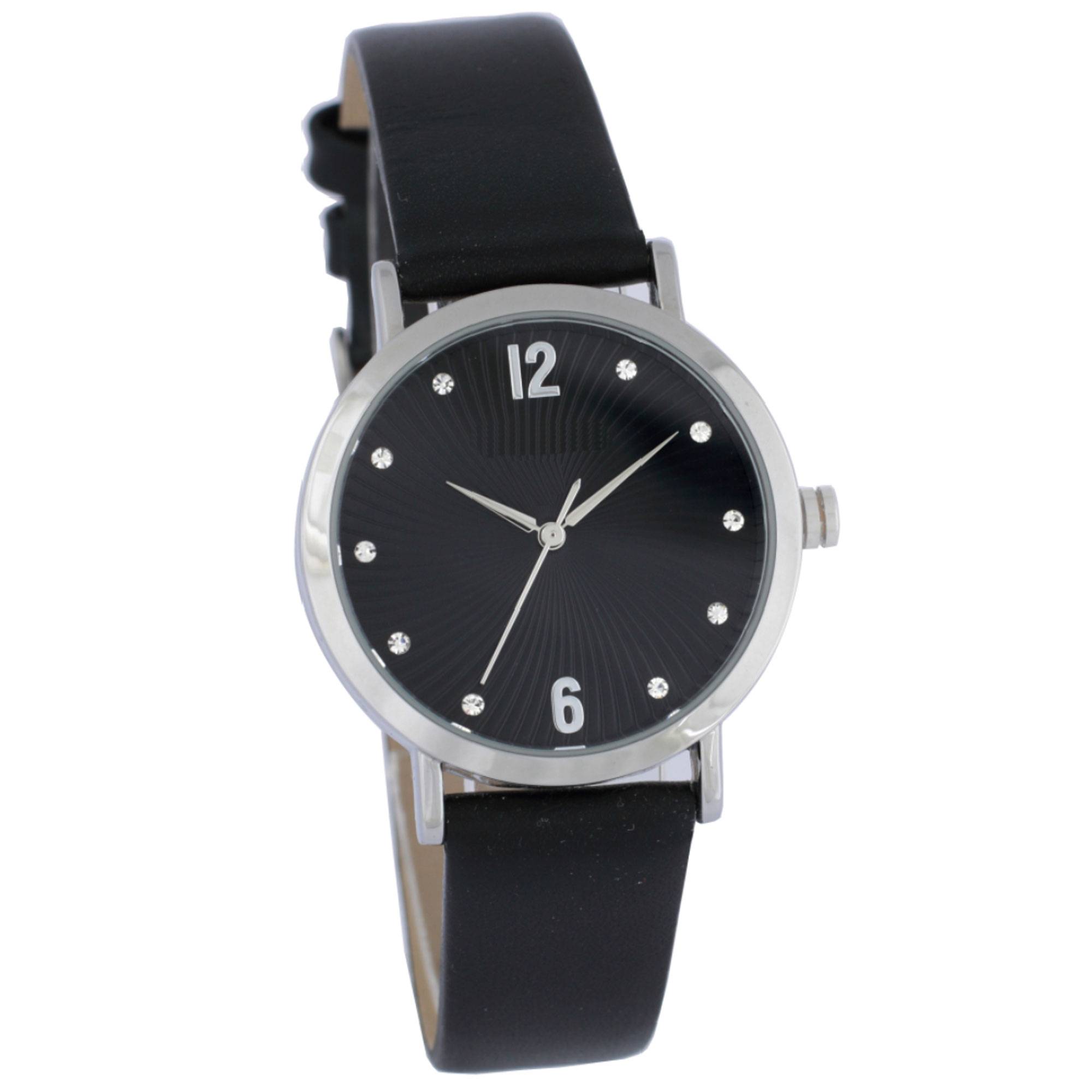 Moderne Design Damenarmbanduhr mit Lederarmband 32 mm Quarzuhwerk Damenuhr 