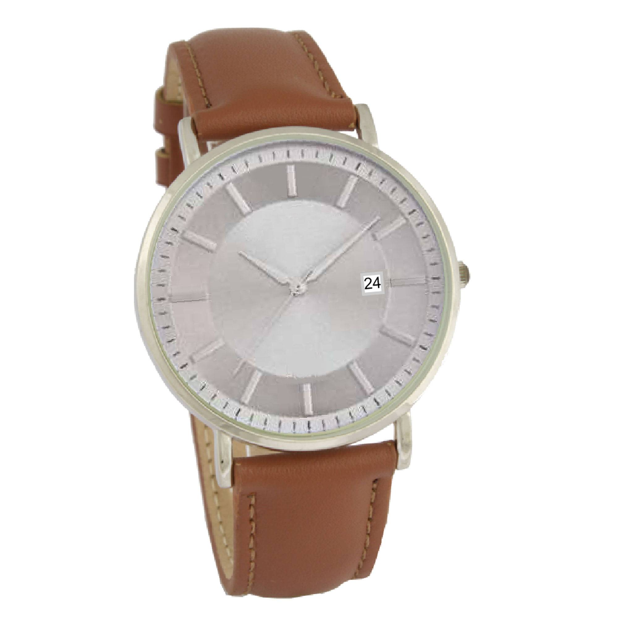 Herrenarmbanduhr mit Lederarmband - 2-AH0222-7