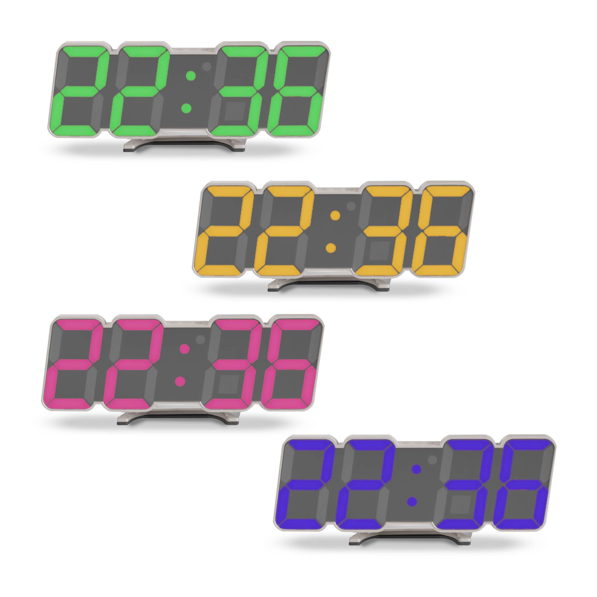 LED-Wand- und Tischuhr mit praktischem Wecker