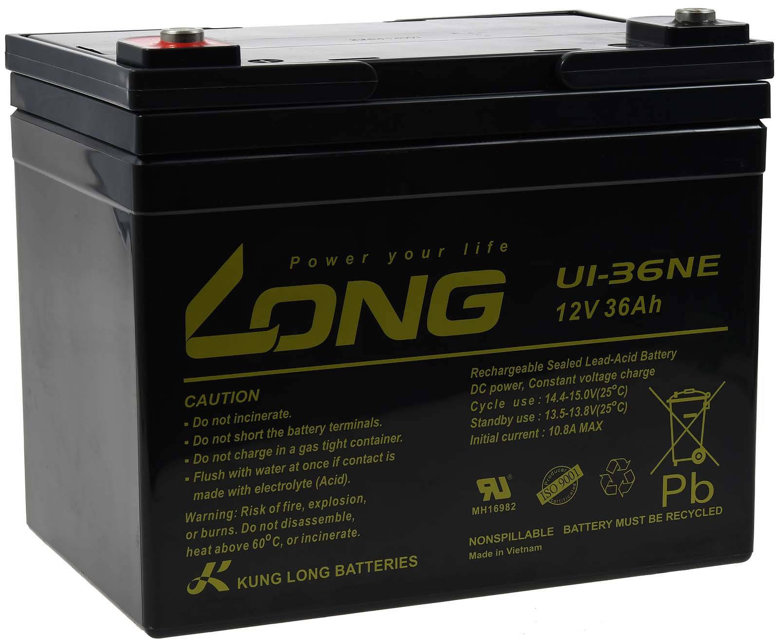 Powery Long Bleiakku U1-36NE 12V 36Ah, 12V, Lead-Acid