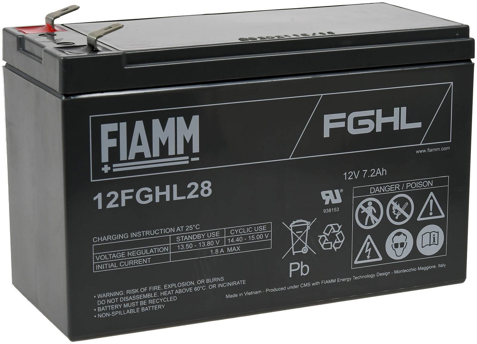 FIAMM Bleiakku 12FGHL28 12V 7,2Ah, 12V, Lead-Acid