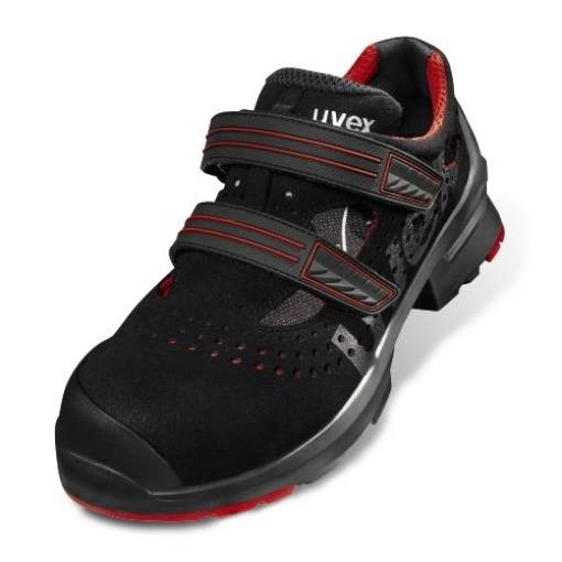 Uvex 8536245 1 Sandalen S1P 85362 schwarz, rot Weite 11 Größe 45