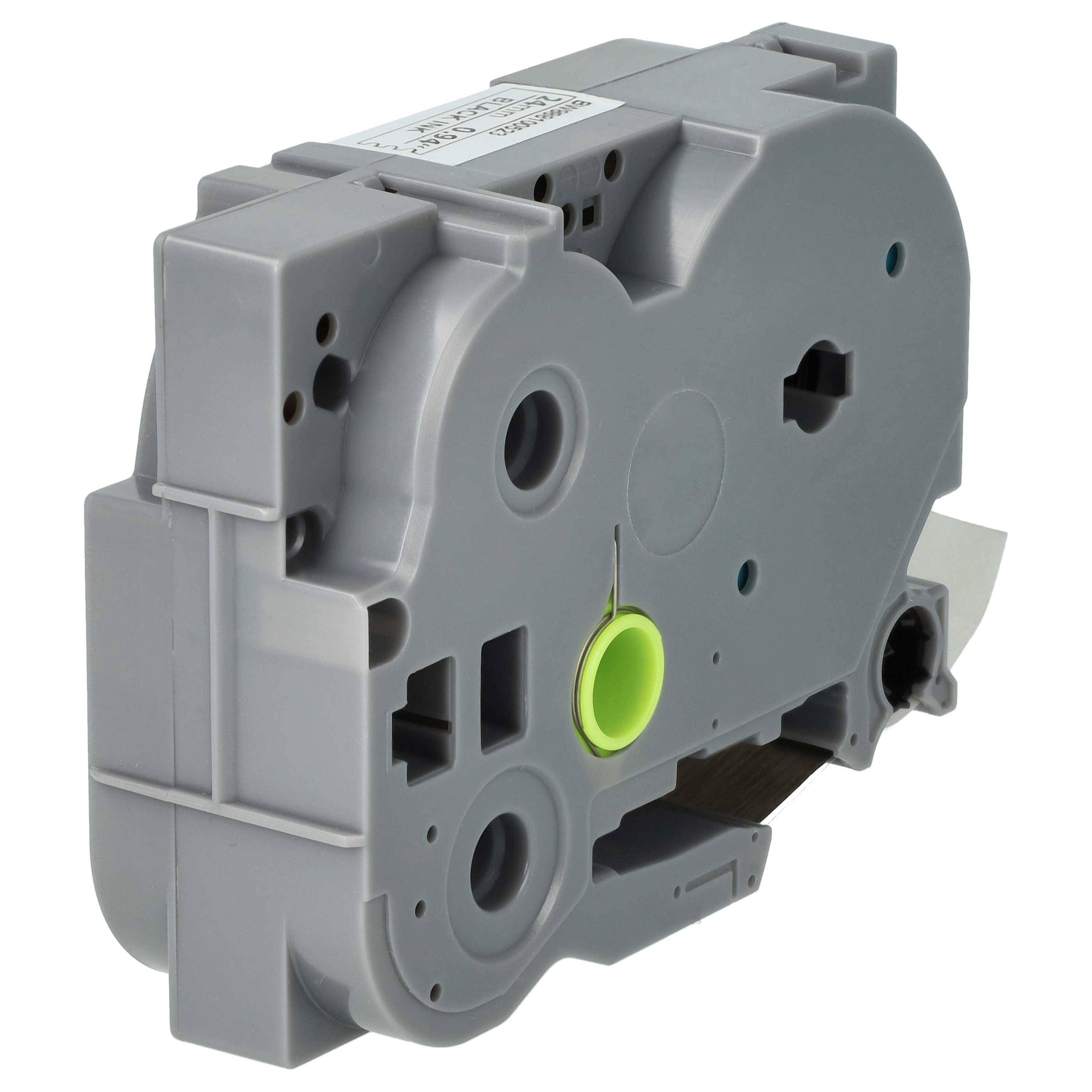 vhbw Schriftband-Kassette Ersatz für Brother AHe-S151, HGE-S151, HGES151 für Etiketten-Drucker 8m x 24mm Schwarz auf Transparent